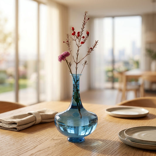 Classic Blue Glass Vase