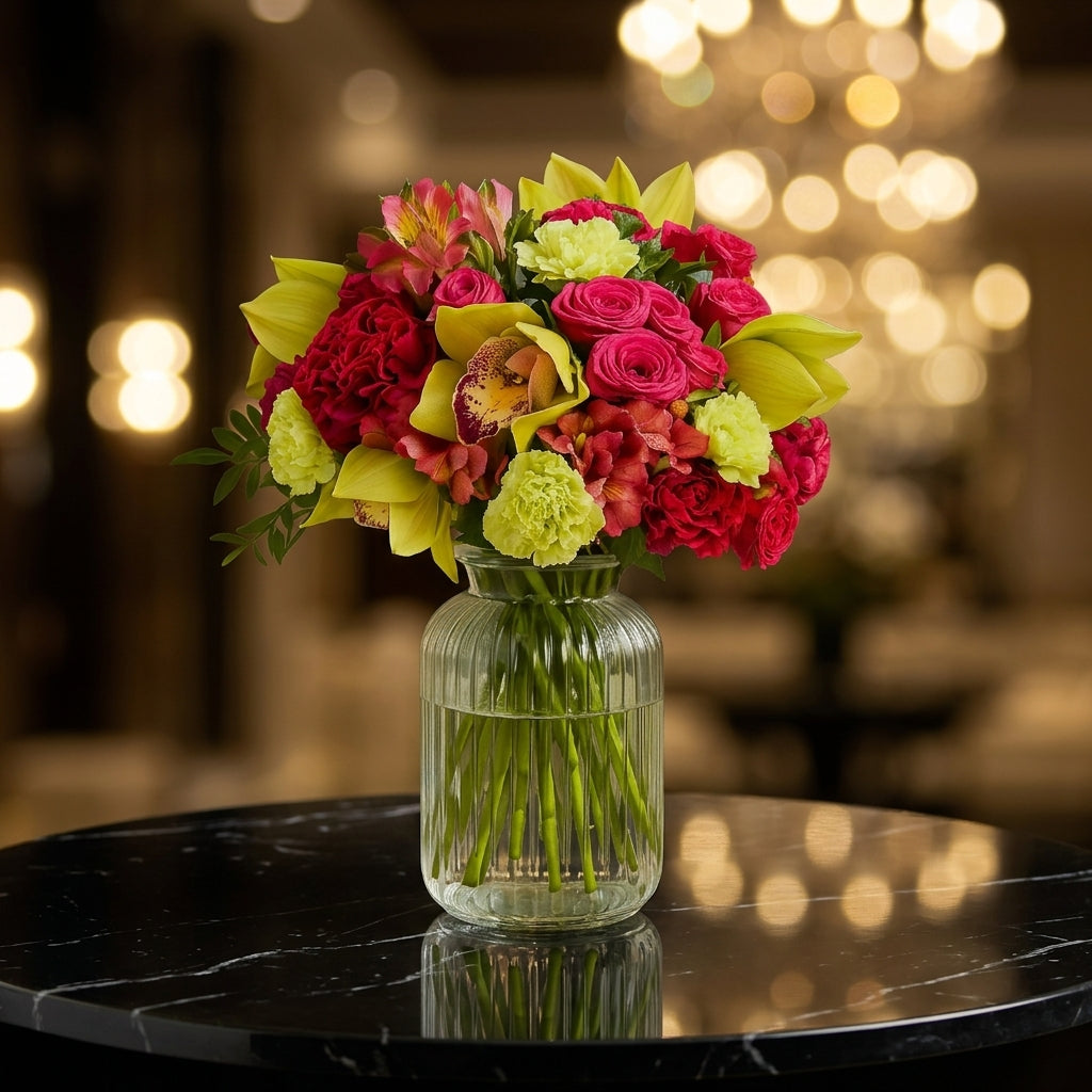 Tropical Bloom Orchid and Rose Luxury Bouquet
