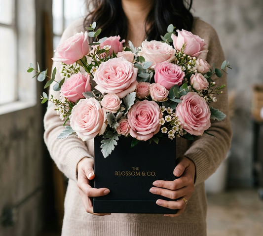 Regal Pink Roses & Soft Blush Bouquet