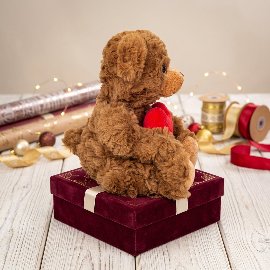 Brown Teddy Bear Holding Love Heart