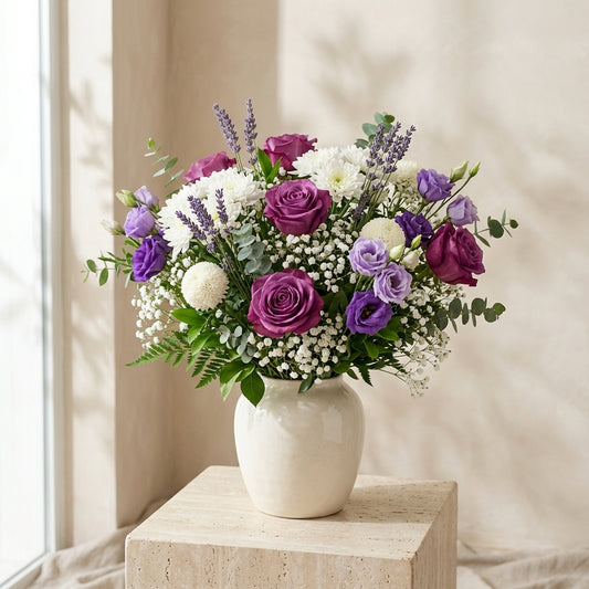 Enchanted Lavender and White Chrysanthemum Bouquet