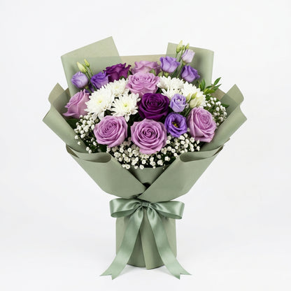 Enchanted Lavender and White Chrysanthemum Bouquet