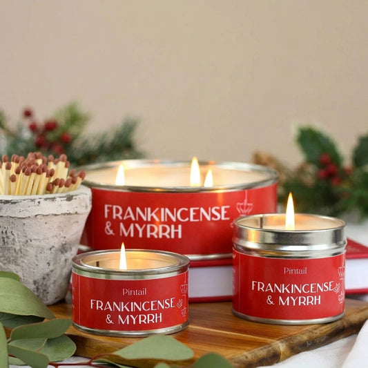 Frankincense & Myrrh Paint Pot Candle — Festive Holiday Edition