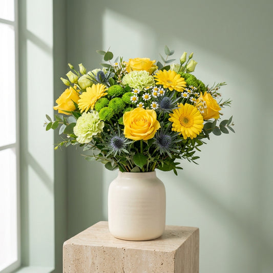 Golden Glow Rose and Gerbera Bouquet