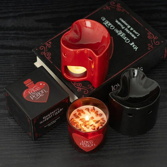 Raspberry Love Potion Crystal-Infused Valentine's Candle