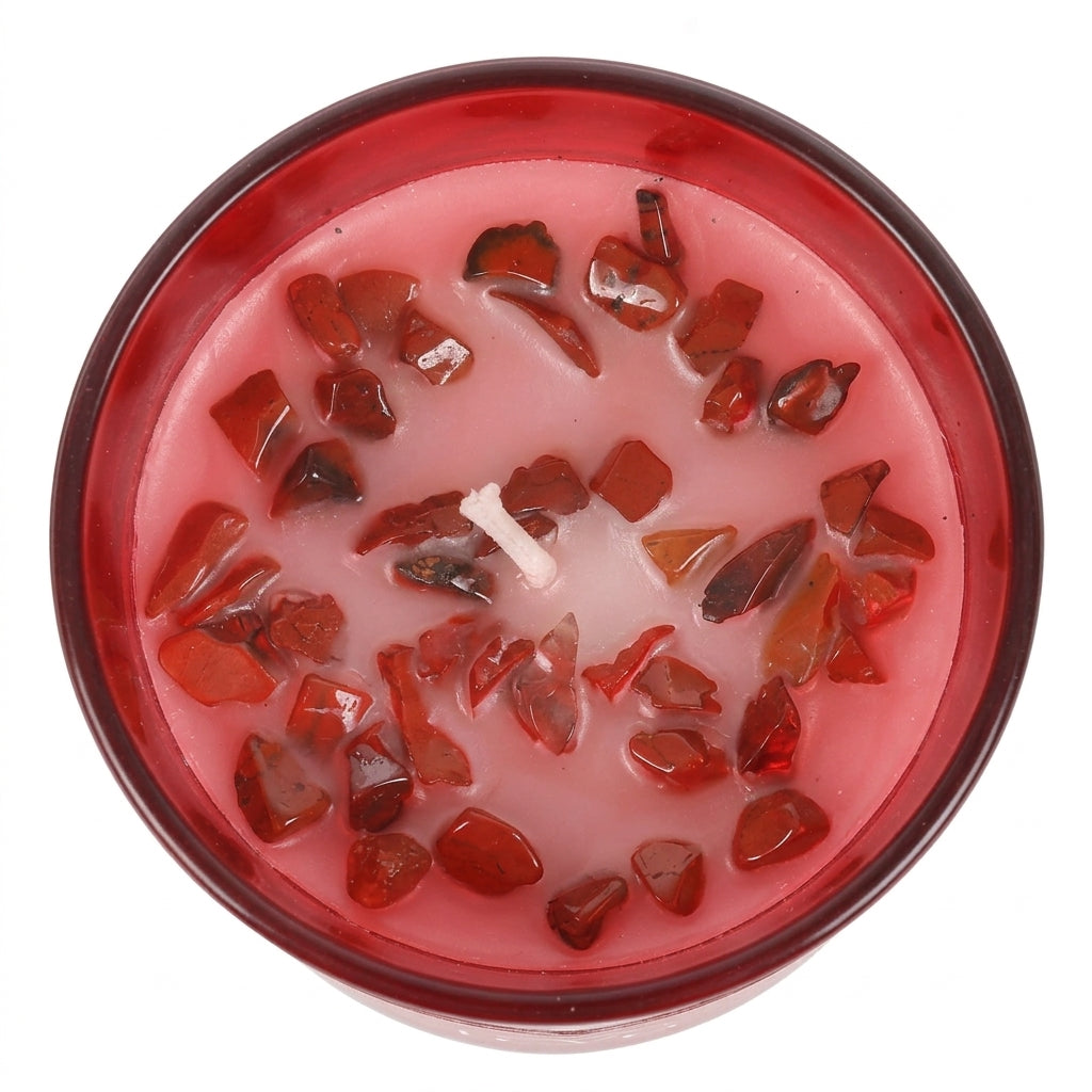 Raspberry Love Potion Crystal-Infused Valentine's Candle