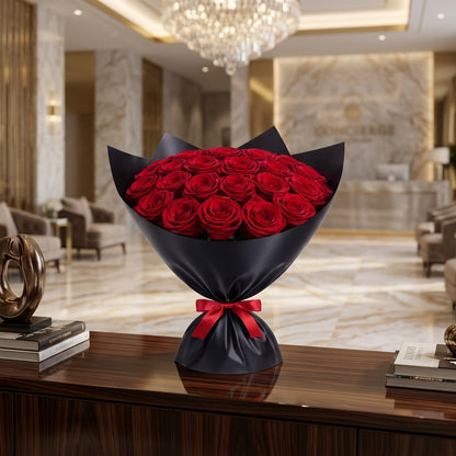 Midnight Luxe Grand Red Rose Bouquet