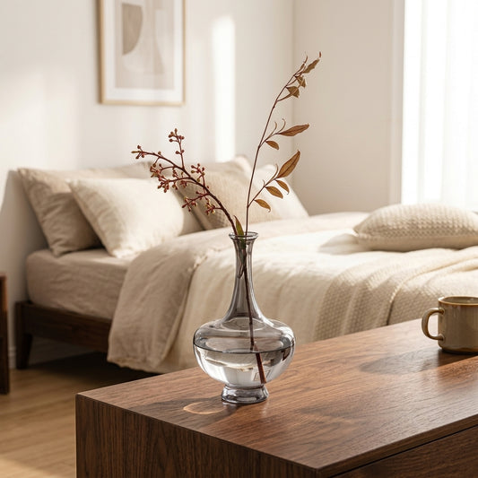 Crystal Bloom Textured Glass Vase