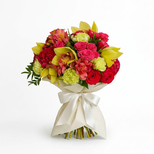 Tropical Bloom Orchid and Rose Luxury Bouquet