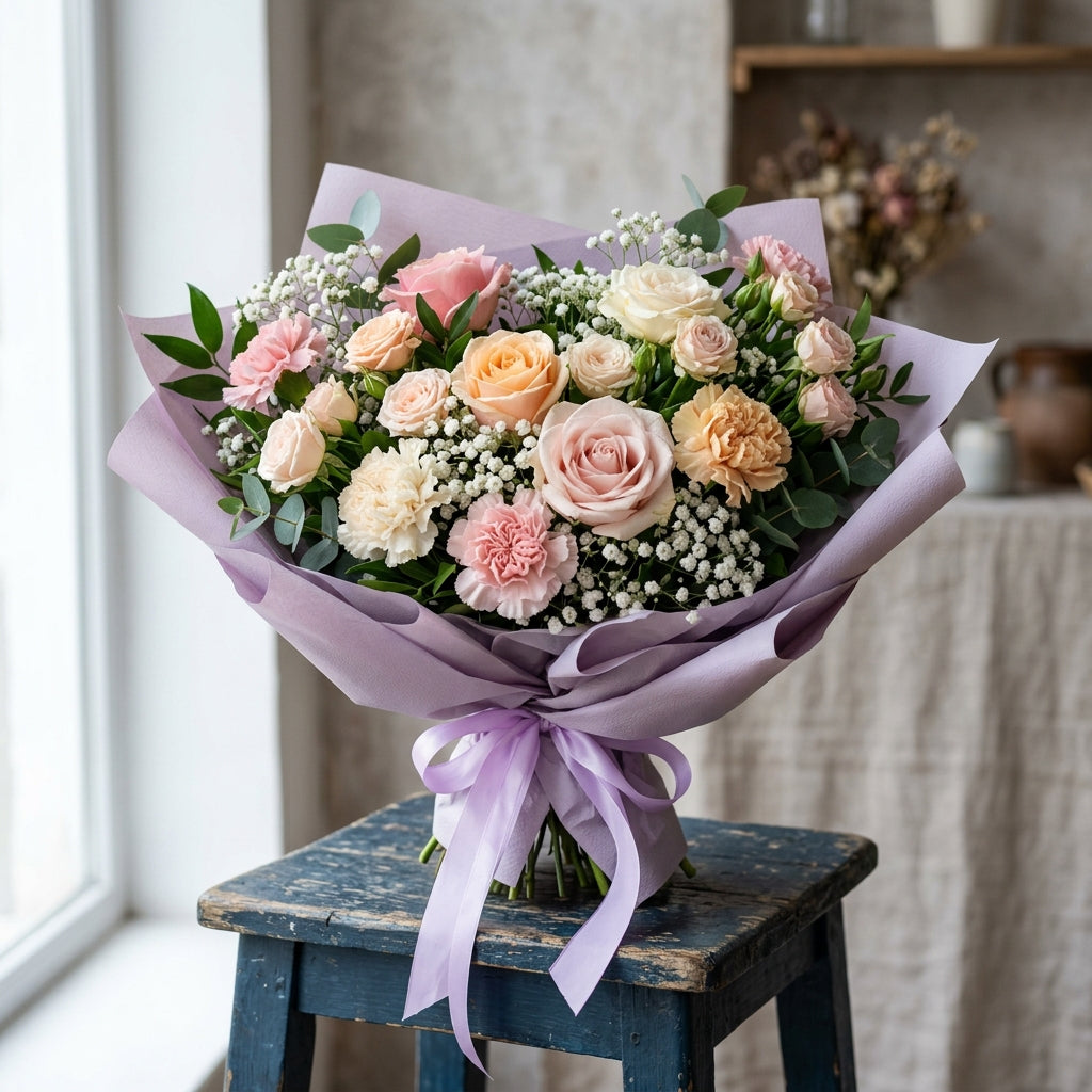 Elegant Pastel Meadow Bouquet
