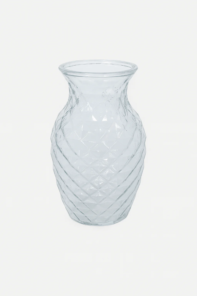 Crystal Petal Textured Glass Vase