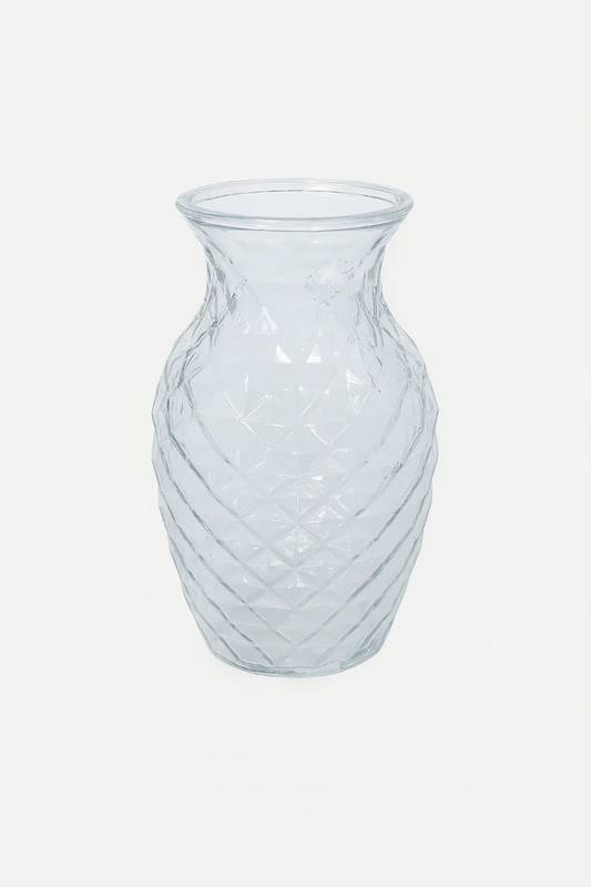Crystal Petal Textured Glass Vase