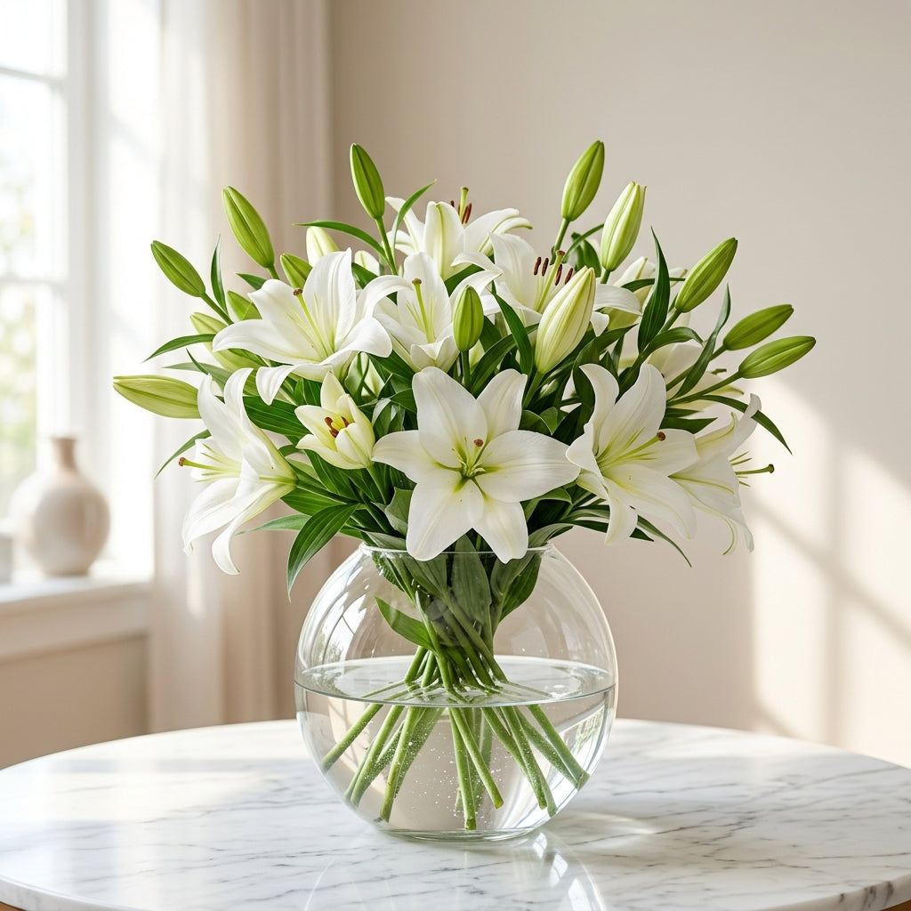 Graceful White Lily Bouquet