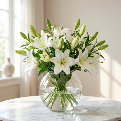 Graceful White Lily Bouquet
