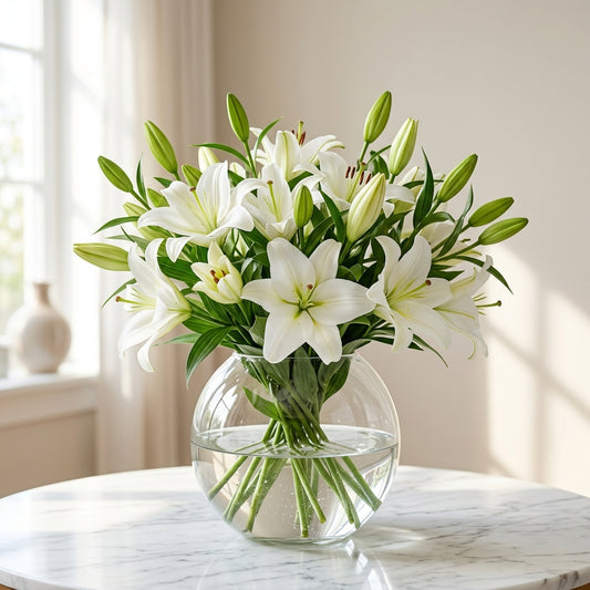 Graceful White Lily Bouquet